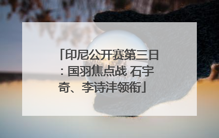 印尼公开赛第三日：国羽焦点战 石宇奇、李诗沣领衔