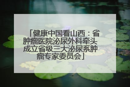 健康中国看山西：省肿瘤医院泌尿外科牵头成立省级三大泌尿系肿瘤专家委员会
