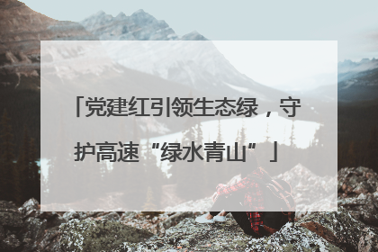 党建红引领生态绿，守护高速“绿水青山”