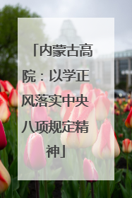 内蒙古高院：以学正风落实中央八项规定精神