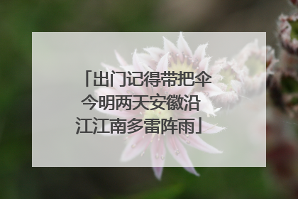 出门记得带把伞 今明两天安徽沿江江南多雷阵雨