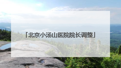 北京小汤山医院院长调整