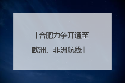 合肥力争开通至欧洲、非洲航线