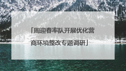 周迎春率队开展优化营商环境整改专题调研