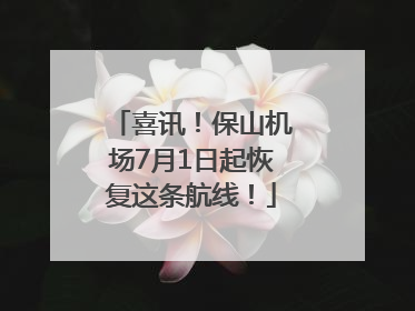 喜讯！保山机场7月1日起恢复这条航线！
