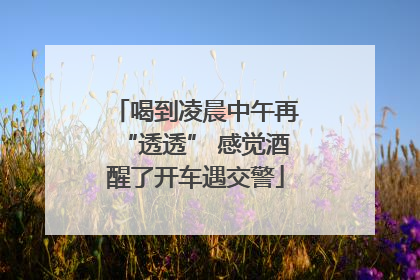 喝到凌晨中午再“透透” 感觉酒醒了开车遇交警