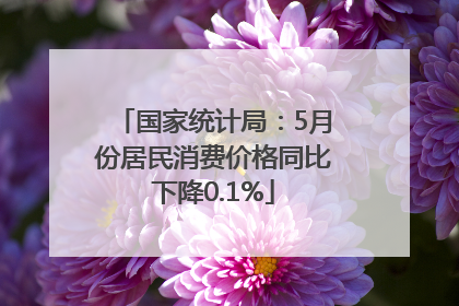 国家统计局：5月份居民消费价格同比下降0.1%