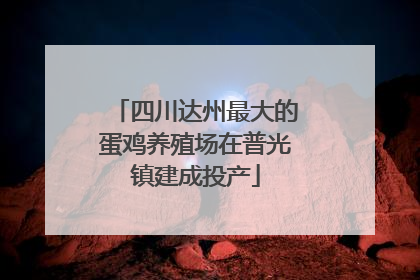 四川达州最大的蛋鸡养殖场在普光镇建成投产