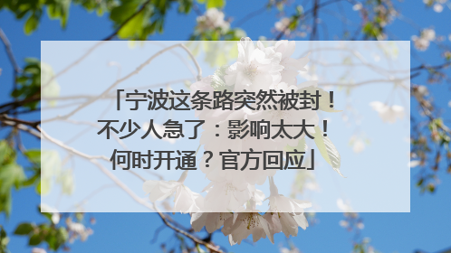 宁波这条路突然被封！不少人急了：影响太大！何时开通？官方回应