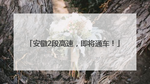 安徽2段高速，即将通车！