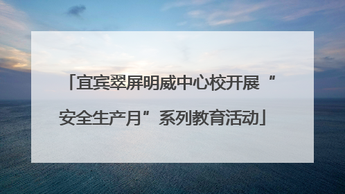 宜宾翠屏明威中心校开展“安全生产月”系列教育活动