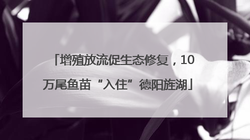 增殖放流促生态修复，10万尾鱼苗“入住”德阳旌湖
