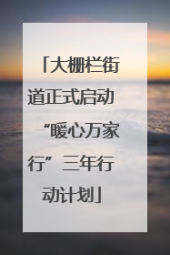 大栅栏街道正式启动“暖心万家行”三年行动计划