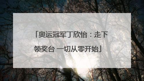 奥运冠军丁欣怡：走下领奖台 一切从零开始