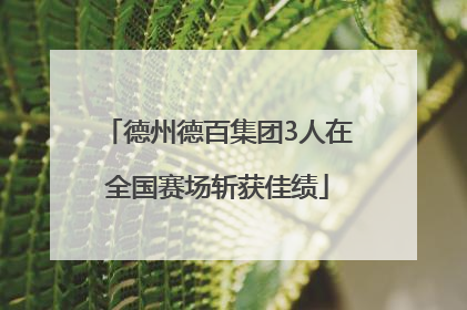 德州德百集团3人在全国赛场斩获佳绩