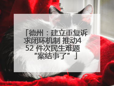 德州：建立重复诉求闭环机制 推动452 件次民生难题 “案结事了”