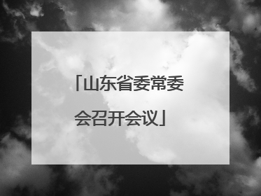 山东省委常委会召开会议