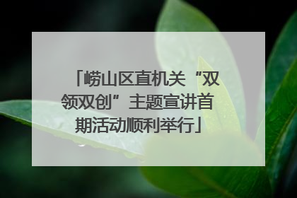 崂山区直机关“双领双创”主题宣讲首期活动顺利举行