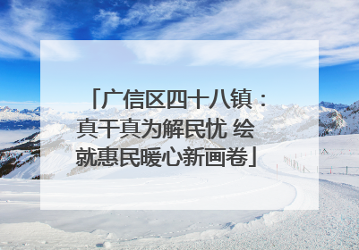 广信区四十八镇：真干真为解民忧 绘就惠民暖心新画卷