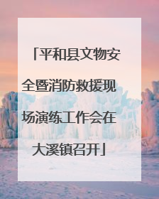 平和县文物安全暨消防救援现场演练工作会在大溪镇召开
