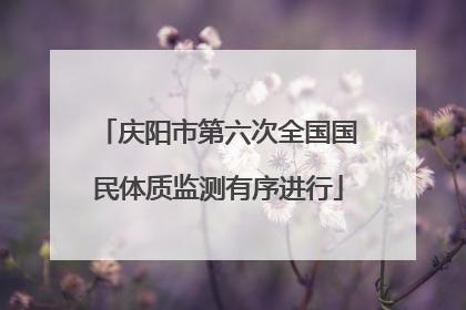 庆阳市第六次全国国民体质监测有序进行