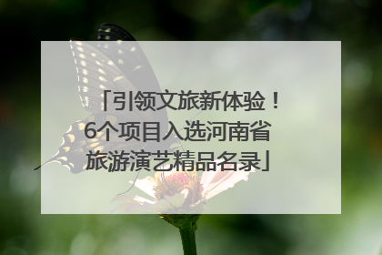 引领文旅新体验！6个项目入选河南省旅游演艺精品名录