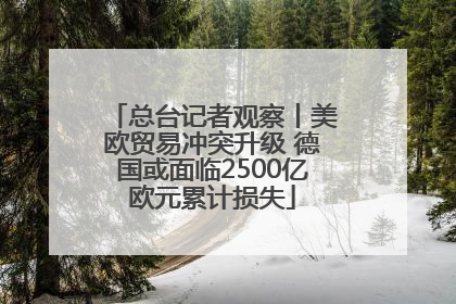 总台记者观察丨美欧贸易冲突升级 德国或面临2500亿欧元累计损失