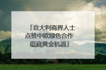 意大利商界人士点赞中欧绿色合作蕴藏黄金机遇