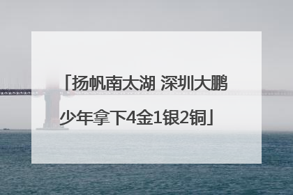 扬帆南太湖 深圳大鹏少年拿下4金1银2铜
