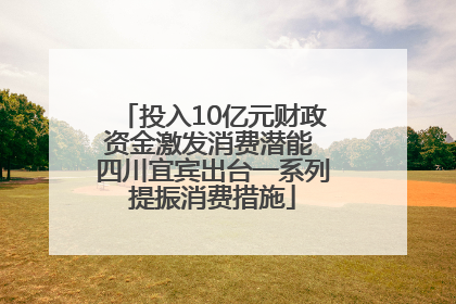 投入10亿元财政资金激发消费潜能 四川宜宾出台一系列提振消费措施
