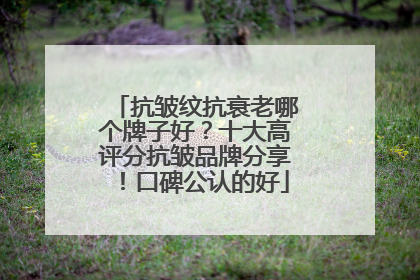 抗皱纹抗衰老哪个牌子好？十大高评分抗皱品牌分享！口碑公认的好