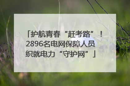 护航青春“赶考路”！2896名电网保障人员织就电力“守护网”