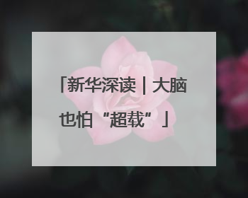 新华深读｜大脑也怕“超载”