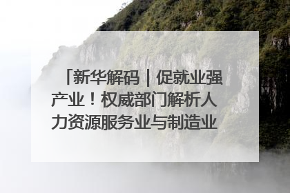 新华解码｜促就业强产业！权威部门解析人力资源服务业与制造业融合发展试点