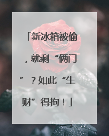 新冰箱被偷，就剩“俩门”？如此“生财”得拘！