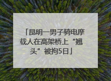 昆明一男子骑电摩载人在高架桥上“翘头”被拘5日
