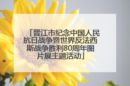 晋江市纪念中国人民抗日战争暨世界反法西斯战争胜利80周年图片展主题活动