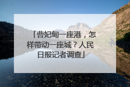 曹妃甸一座港，怎样带动一座城？人民日报记者调查
