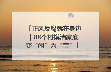 正风反腐就在身边｜88个村摸清家底变“闲”为“宝”