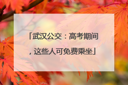 武汉公交：高考期间，这些人可免费乘坐