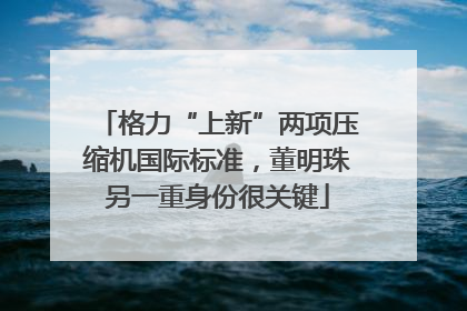 格力“上新”两项压缩机国际标准，董明珠另一重身份很关键