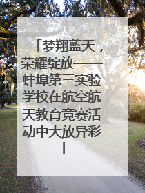 梦翔蓝天，荣耀绽放——蚌埠第三实验学校在航空航天教育竞赛活动中大放异彩