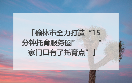 榆林市全力打造“15分钟托育服务圈”——“家门口有了托育点”
