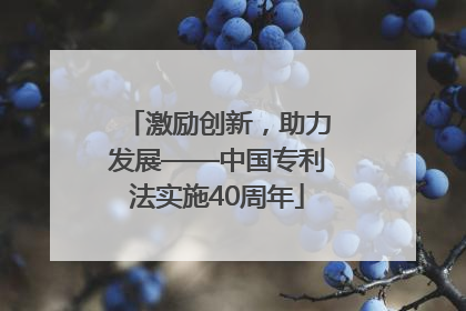 激励创新，助力发展——中国专利法实施40周年
