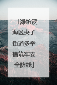 潍坊滨海区央子街道多举措筑牢安全防线