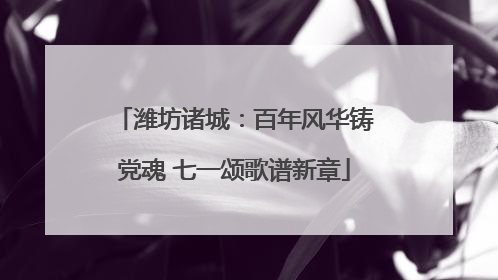 潍坊诸城：百年风华铸党魂 七一颂歌谱新章