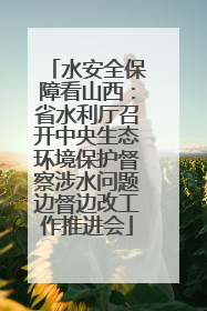 水安全保障看山西：省水利厅召开中央生态环境保护督察涉水问题边督边改工作推进会