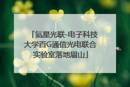氦星光联-电子科技大学百G通信光电联合实验室落地眉山