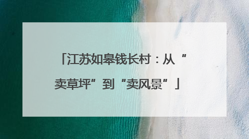 江苏如皋钱长村：从“卖草坪”到“卖风景”