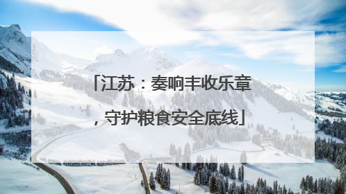 江苏：奏响丰收乐章，守护粮食安全底线